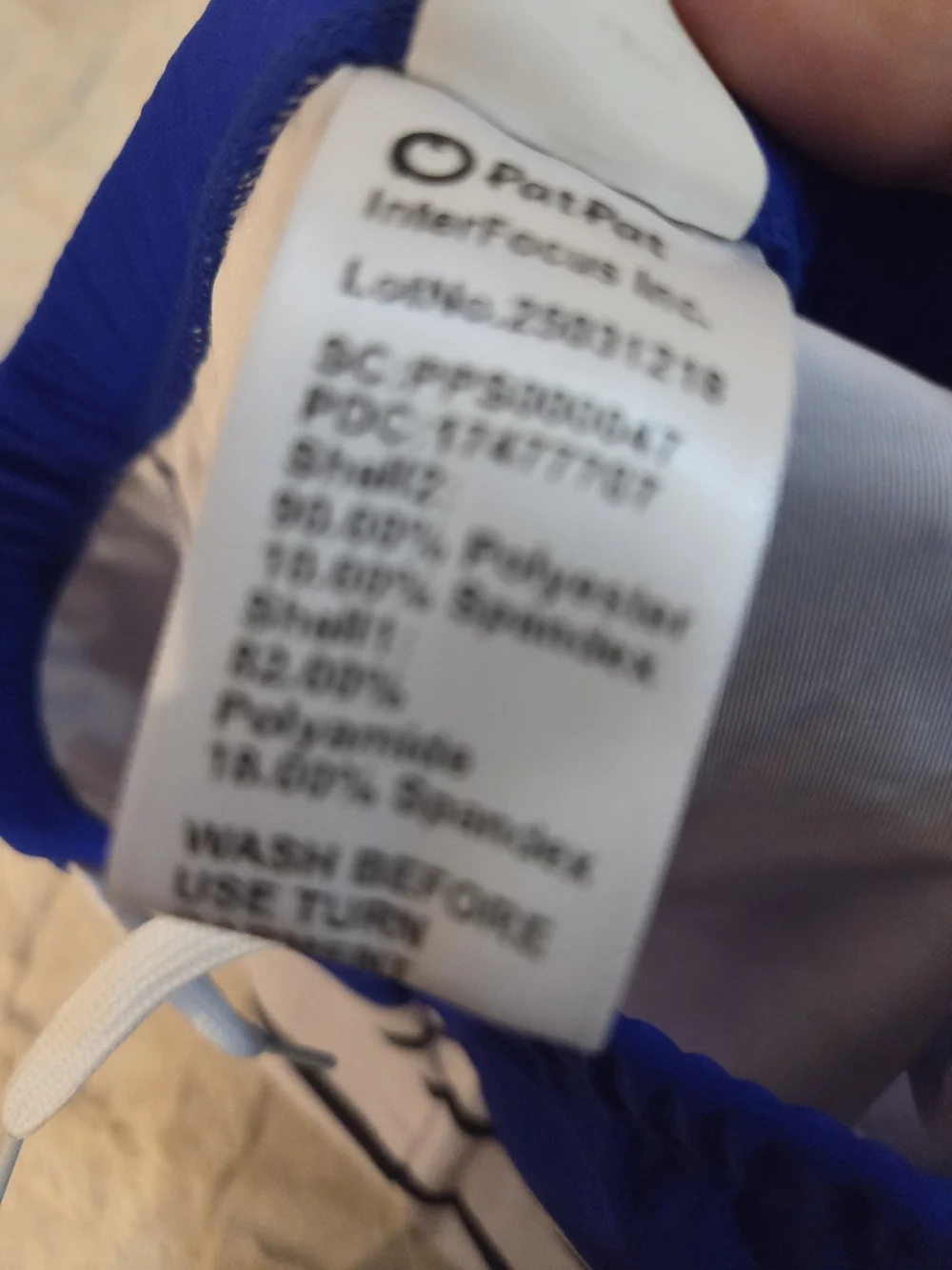 PatPat Royal Blue and White Striped Boys Swim Shorts Size 4-5Y Swimsuit Swimwear